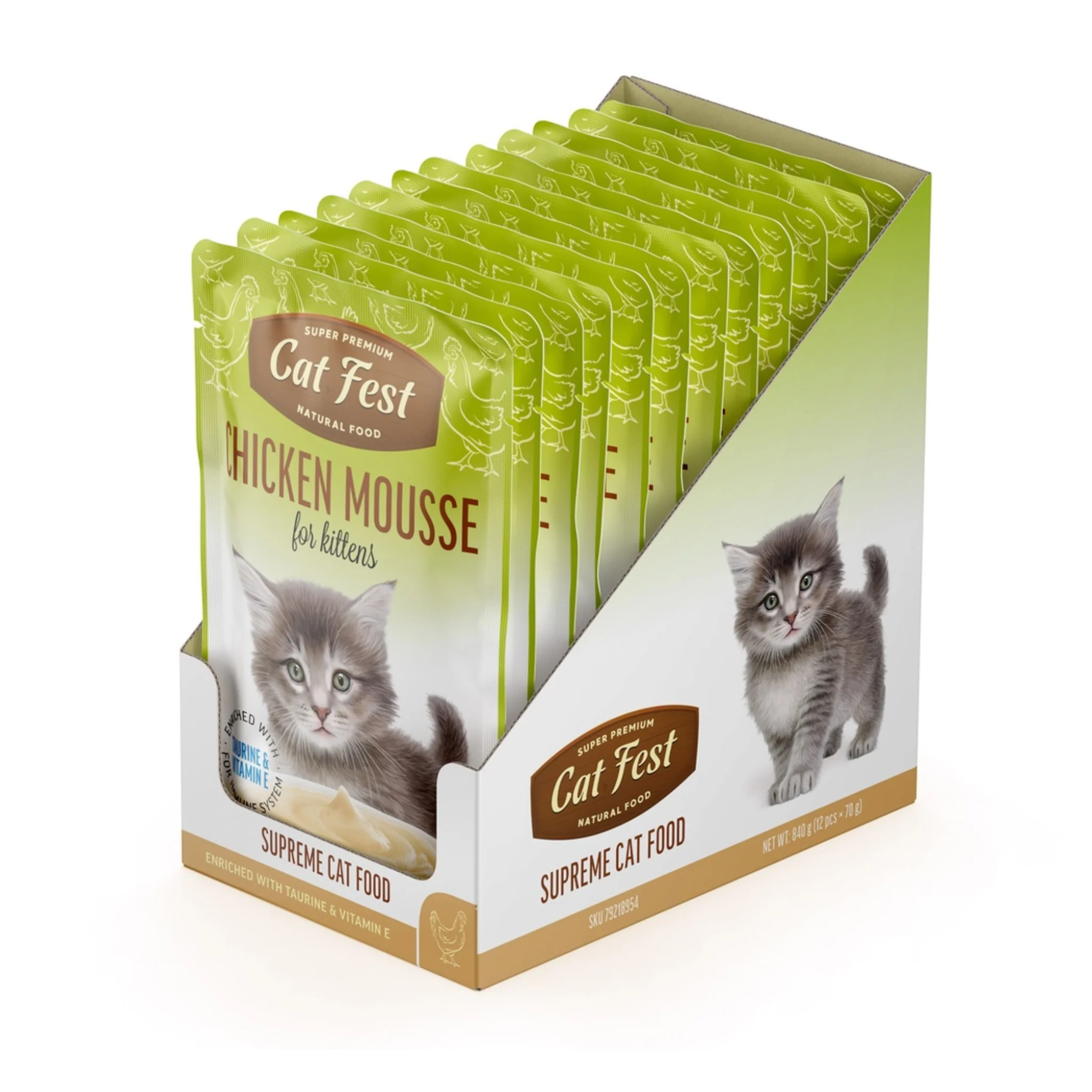 Cat Fest Chicken Mousse For Kittens Soft Cat Wet Food - 70g - Image 3