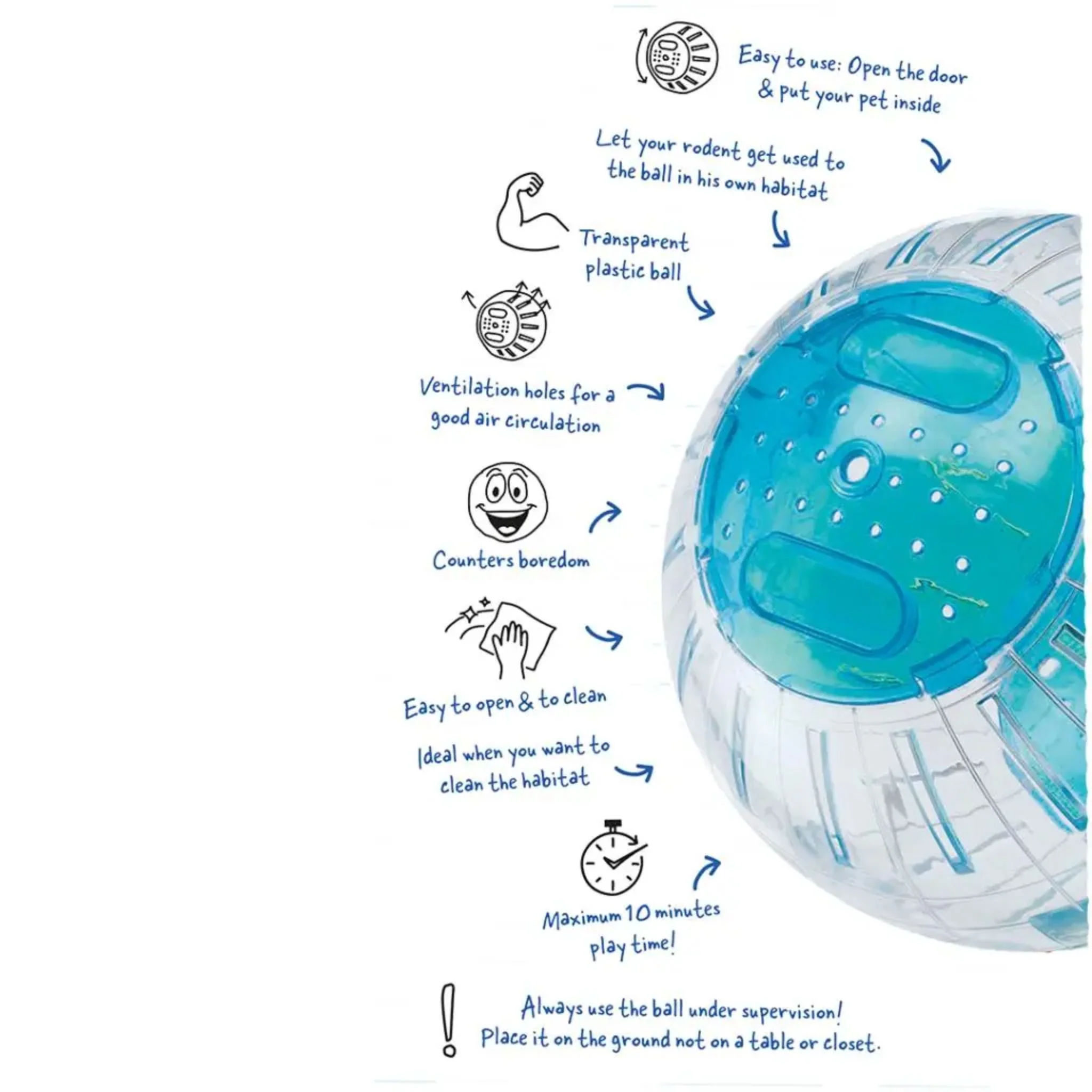 Duvo+ Hamster Ball Blue – S - Image 3